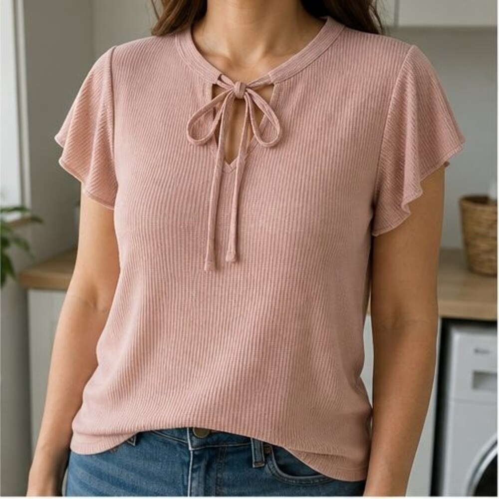 Blush Wrap Blouse - Picture 2 of 6